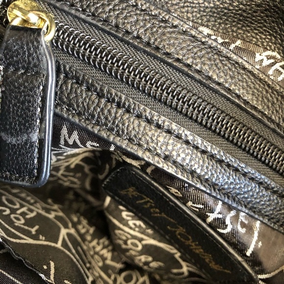 Betsey Johnson black quilt shoulder bag animal print with  bow - Picture 8 of 13